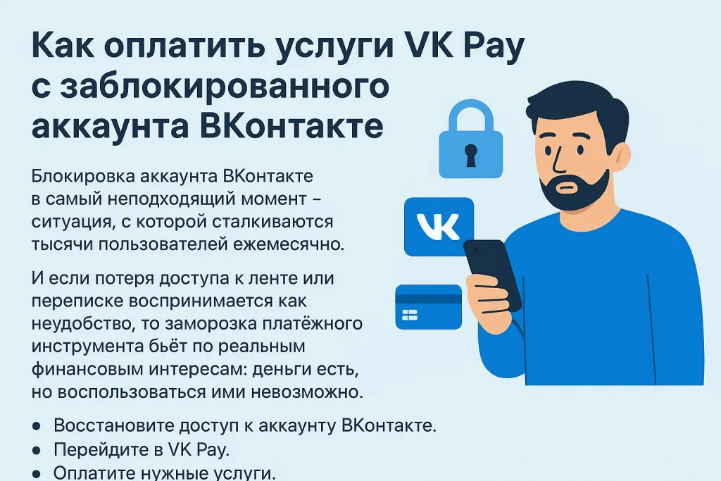 Как оплатить услуги VK Pay с заблокированного аккаунта ВКонтакте